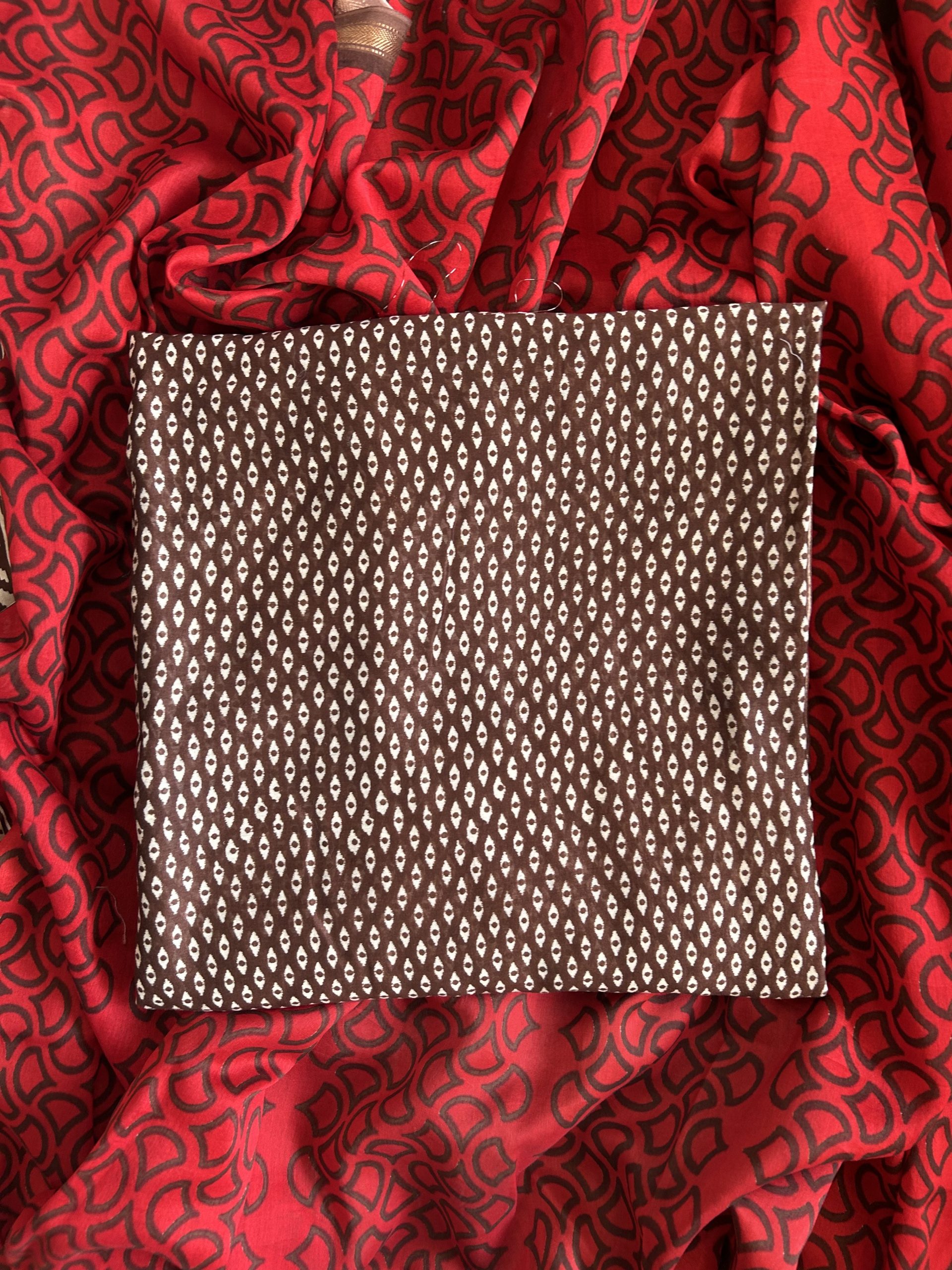 Brown Cotton Chanderi Maheshwari Suit